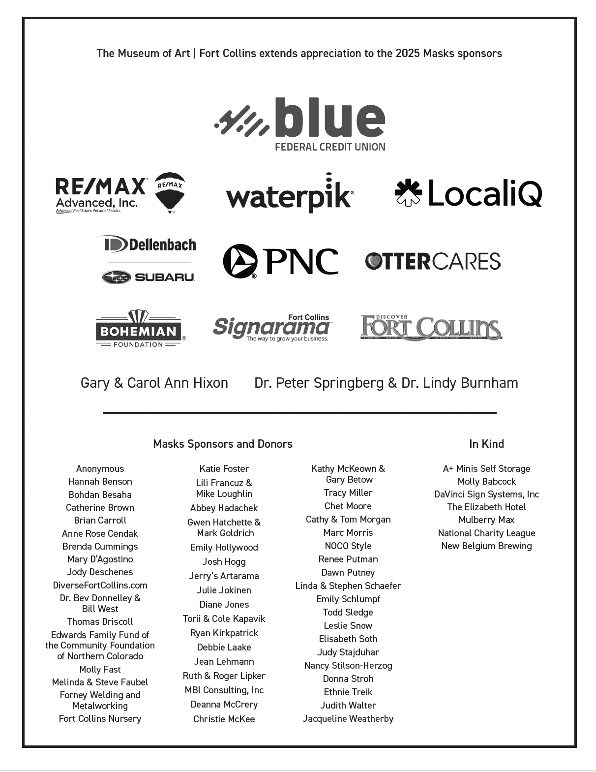 final sponsor board