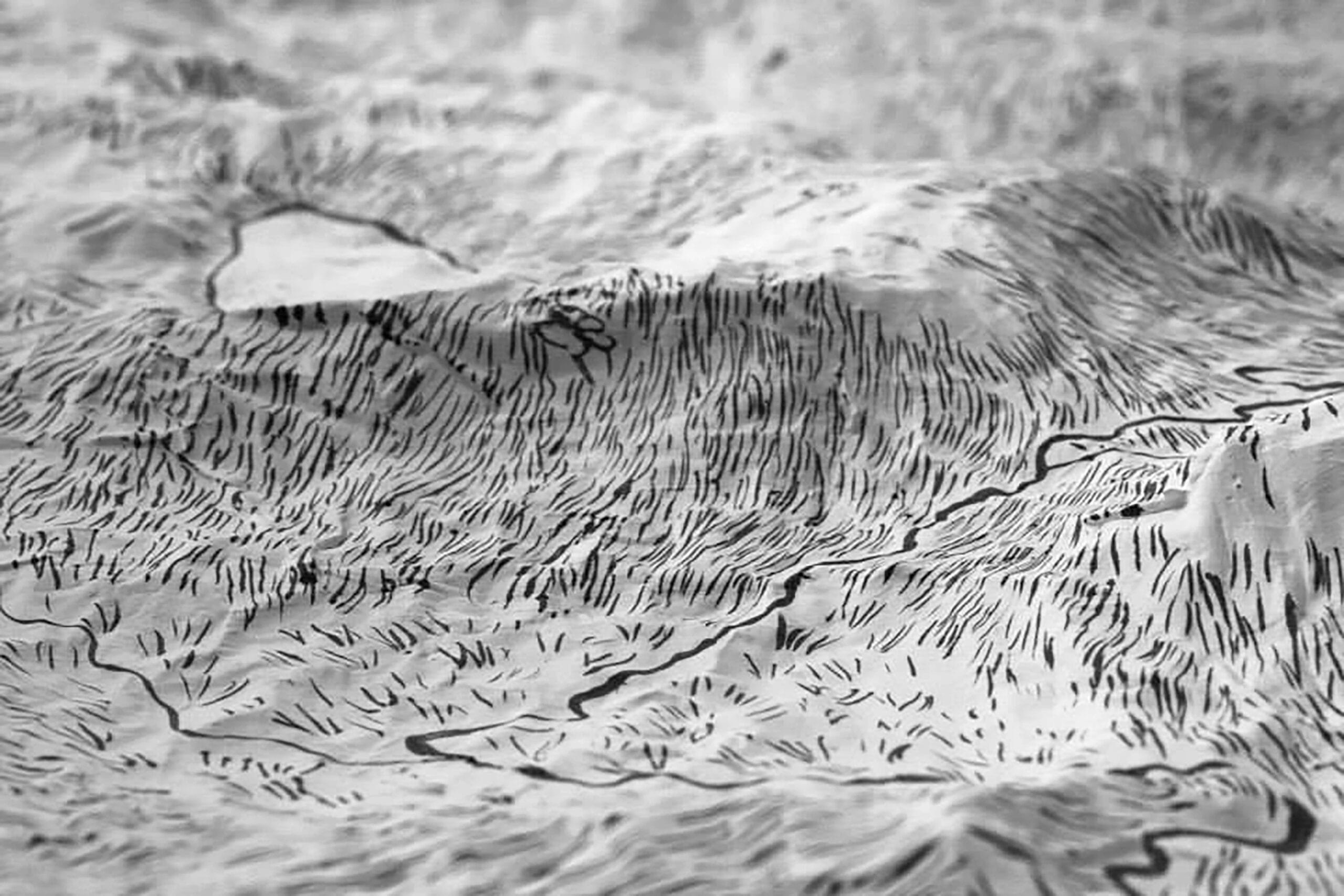 Mircea Modreanu Soul Chambers Jiu Valley diorama 2014 touche on paper mache 300x100cm 2026 detail scaled